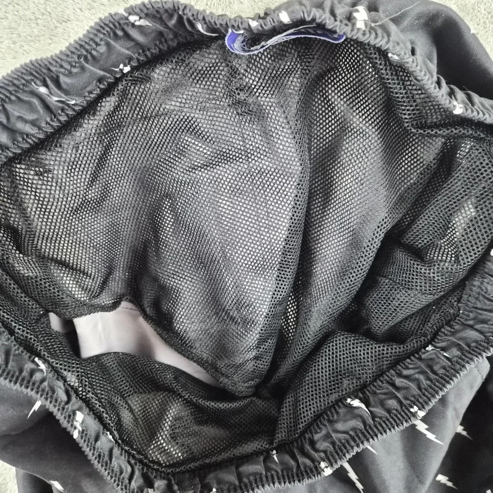 Trunks Surf & Swim Co Board Shorts Mens Large Black Lightning Bolt Swim Trunks